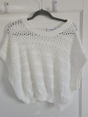 Wilfred Open-Knit White Pullover Top